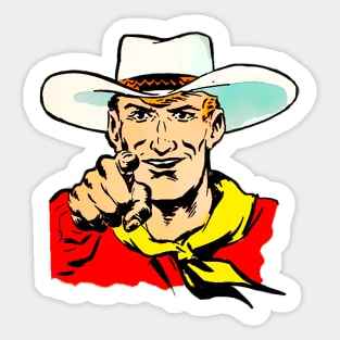 The cowboy summons you Sticker